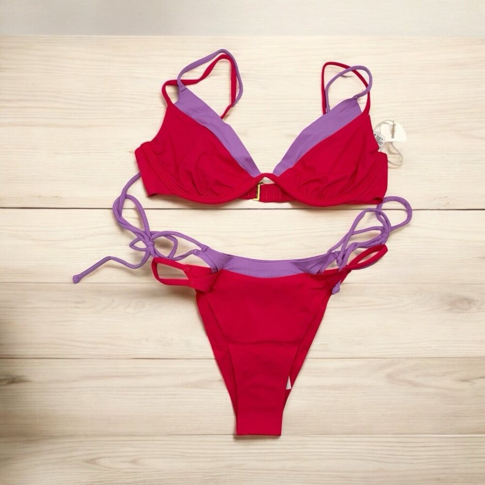 L*Space Red and Purple Bikini
